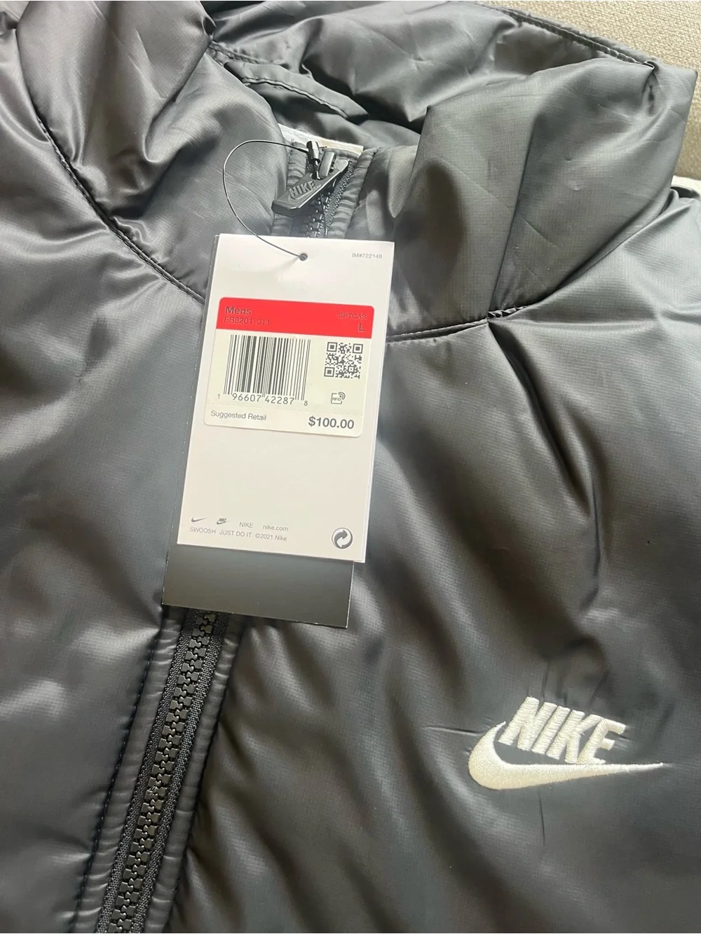 NWT Nike Therma-FIT Windrunner Men’s Midweight Puffer Gilet Vest Large